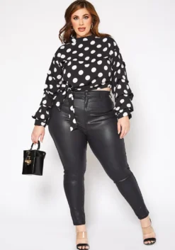 Vibrant Plus Size Girls Night Out PU Leather Skinny Jeans -Asoph Fashion Shop 2016802 001 1