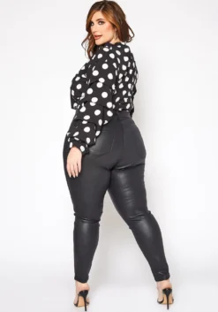 Vibrant Plus Size Girls Night Out PU Leather Skinny Jeans -Asoph Fashion Shop 2016802 001 4