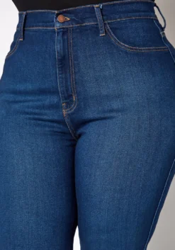 Vibrant Plus Size High Waisted Blue Wash Skinny Denim Jean -Asoph Fashion Shop 2016803 939 4