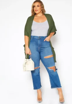 Vibrant Plus Size Distressed Vintage Denim Mom Jean -Asoph Fashion Shop 2016804 938 0