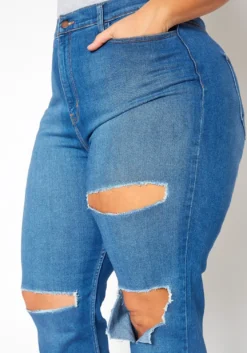 Vibrant Plus Size Distressed Vintage Denim Mom Jean -Asoph Fashion Shop 2016804 938 1