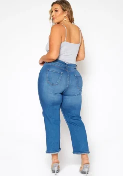 Vibrant Plus Size Distressed Vintage Denim Mom Jean -Asoph Fashion Shop 2016804 938 5