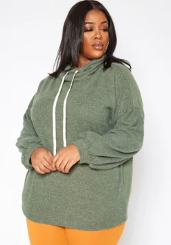 Asoph Plus Size Funnel Neck Drawstring Hem Sweater -Asoph Fashion Shop 2016848 125 0