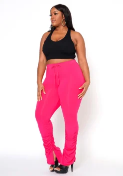Asoph Plus Size Lounge Obsessed Ankle Stacked Fitted Pants -Asoph Fashion Shop 2016899 004 3