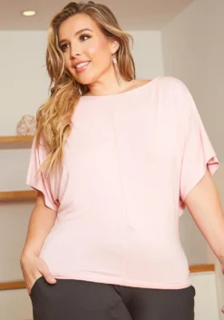 Asoph Plus Size Basic Dolman Sleeve Blouse