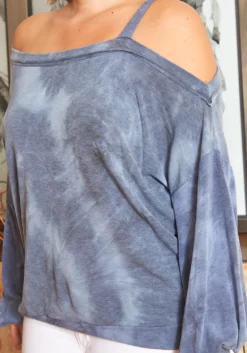 Asoph Plus Size Tie Dye Single Strap Off Shoulder Sweater -Asoph Fashion Shop 2016935 158 3
