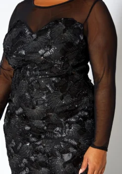 Asoph Plus Size Elegant Patterned Lace Mermaid Hem Gown -Asoph Fashion Shop 2017007 001 4