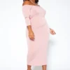 Asoph Plus Size Sincere Off Shoulder Bodycon Maxi Dress