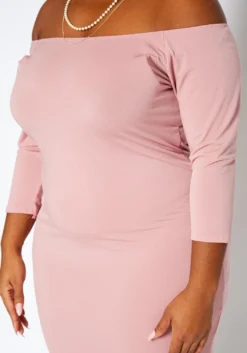 Asoph Plus Size Sincere Off Shoulder Bodycon Maxi Dress -Asoph Fashion Shop 2017010 102 4