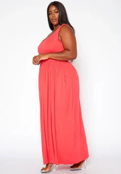 Asoph Plus Size Casual Fit & Flare Maxi Dress -Asoph Fashion Shop 2017012 144 2