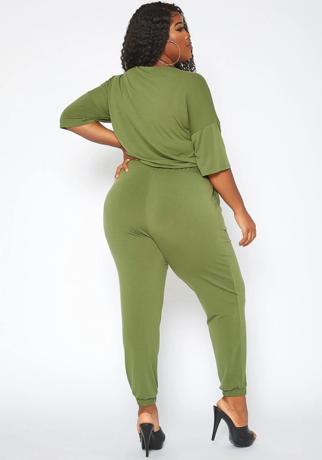 Asoph Plus Size Casual Button Hem Jumpsuit 4 Asoph Plus Size Casual Button Hem Jumpsuit - Image 4