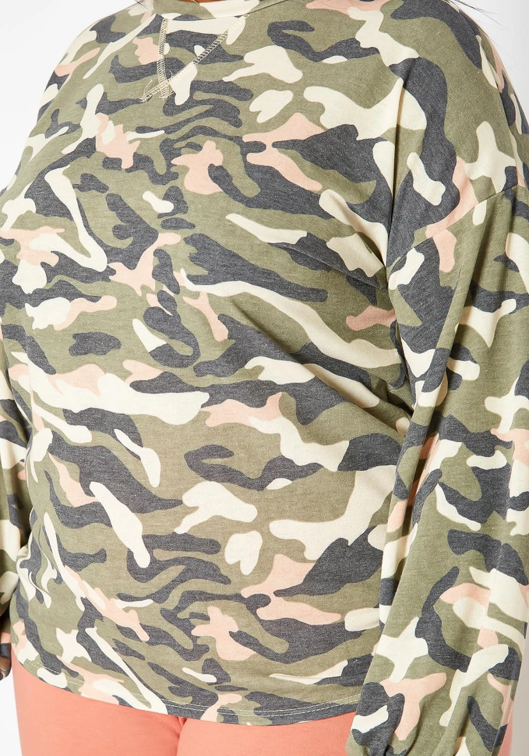 Asoph Plus Size Camo Print Crew Neck Sweater 5 Asoph Plus Size Camo Print Crew Neck Sweater - Image 5