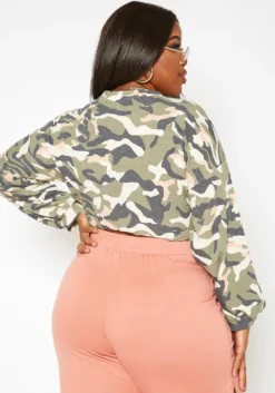 Asoph Plus Size Camo Print Crew Neck Sweater 8 Asoph Plus Size Camo Print Crew Neck Sweater -Asoph Fashion Shop 2017103 102 4