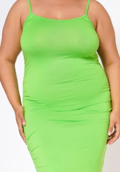 Asoph Plus Size Never Basic Ruched Bodycon Maxi Dress -Asoph Fashion Shop 2017227 004 4