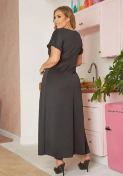 Asoph Plus Size Centered Split Hem Longline Top -Asoph Fashion Shop 2017270 001 3