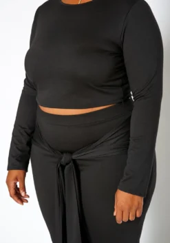 Asoph Plus Size Crop Sweater & Belted Flare Pants Set -Asoph Fashion Shop 2017393 001 4