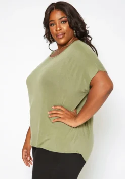 Asoph Plus Size Back Cross Hem Design Tee Shirt -Asoph Fashion Shop 2017417 125 2