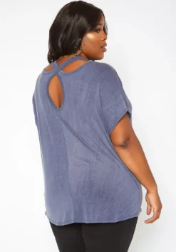 Asoph Plus Size Back Cross Hem Design Tee Shirt -Asoph Fashion Shop 2017417 290 2