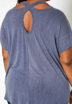 Asoph Plus Size Back Cross Hem Design Tee Shirt -Asoph Fashion Shop 2017417 290 3