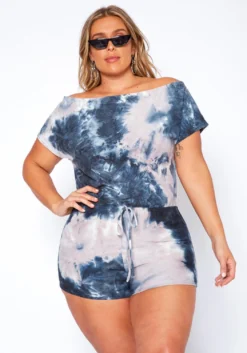 Asoph Plus Size Home Lounge Tie Dye Romper -Asoph Fashion Shop 2017455 108 2