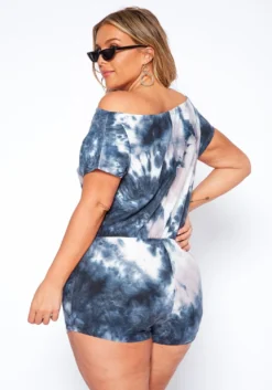 Asoph Plus Size Home Lounge Tie Dye Romper -Asoph Fashion Shop 2017455 108 4