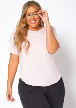 Asoph Plus Size Windowpane Cut Out Design Shirt