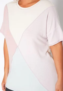 Asoph Plus Size Color Block Crew Neck Tee Shirt -Asoph Fashion Shop 2017572 128 4