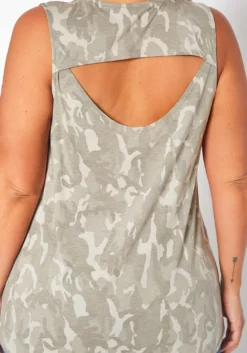 Asoph Plus Size Camo Print Open Back Tank Top -Asoph Fashion Shop 2017576 125 4