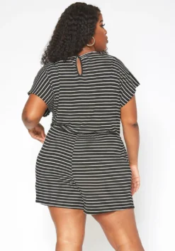 Asoph Plus Size Striped Relaxed Fit Romper -Asoph Fashion Shop 2017629 001 3