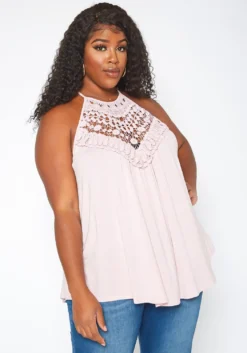 Asoph Plus Size Crochet Hem Cami Top