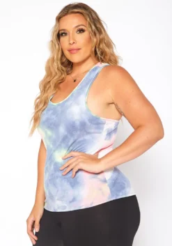 Asoph Plus Size Tie Dye Racerback Tank Top -Asoph Fashion Shop 2017662 128 2