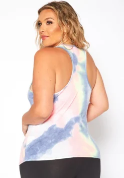 Asoph Plus Size Tie Dye Racerback Tank Top -Asoph Fashion Shop 2017662 128 3