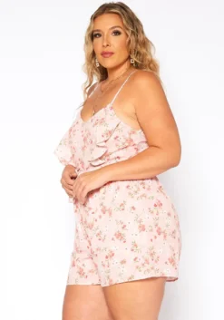 Asoph Plus Size Floral Print Cami Romper -Asoph Fashion Shop 2017677 119 1