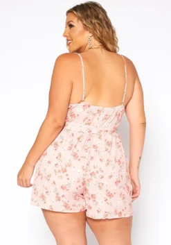 Asoph Plus Size Floral Print Cami Romper -Asoph Fashion Shop 2017677 119 2