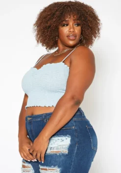 Asoph Plus Size Smocked Scrunch Detail Cam Top -Asoph Fashion Shop 2017774 003 2