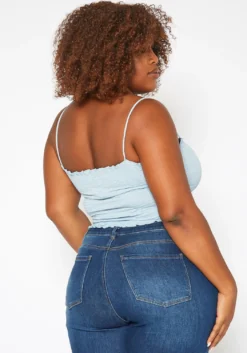 Asoph Plus Size Smocked Scrunch Detail Cam Top -Asoph Fashion Shop 2017774 003 3