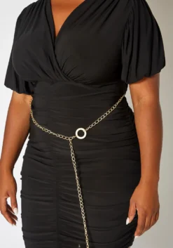 Asoph Plus Size Ruched Bodycon Mini Dress With Waist Chain -Asoph Fashion Shop 2017786 001 4