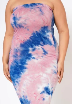 Plus Size Tie Dye Tube Midi Dress -Asoph Fashion Shop 2017895 002 4