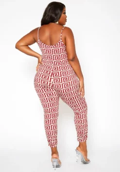 Asoph Plus Size Greek Key Print Cami Jumpsuit -Asoph Fashion Shop 2017900 283 3