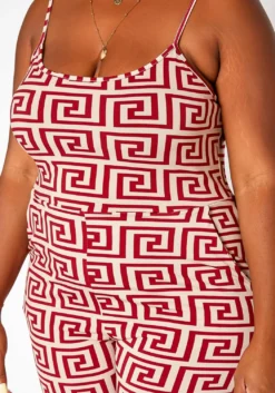 Asoph Plus Size Greek Key Print Cami Jumpsuit -Asoph Fashion Shop 2017900 283 4