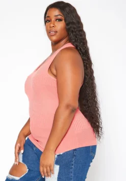 Asoph Plus Size Basic Ribbed Scoop Neck Tank Top -Asoph Fashion Shop 2018003 144 2