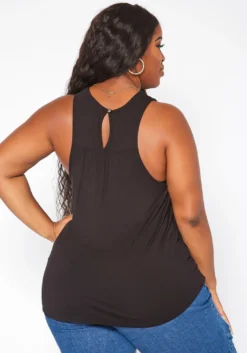 Asoph Plus Size Crochet Hem Tassel Front Tank Top -Asoph Fashion Shop 2018034 001 3