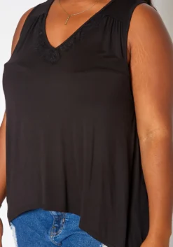 Asoph Plus Size Lace Hem V Neck Tank Top -Asoph Fashion Shop 2018035 001 4