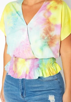 Asoph Plus Size Tie Dye Smocked Top -Asoph Fashion Shop 2018084 145 4