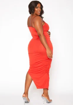 Asoph Plus Size Ruched Bodycon Maxi Dress -Asoph Fashion Shop 2018110 120 3