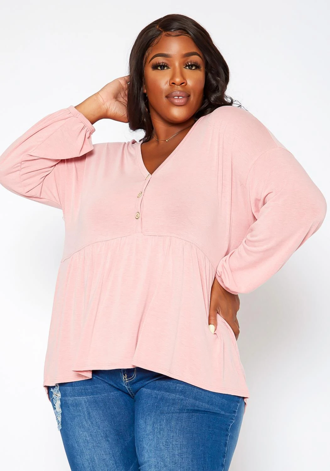 Asoph Plus Size Relaxed Fit Peplum Top 2 Asoph Plus Size Relaxed Fit Peplum Top - Image 2