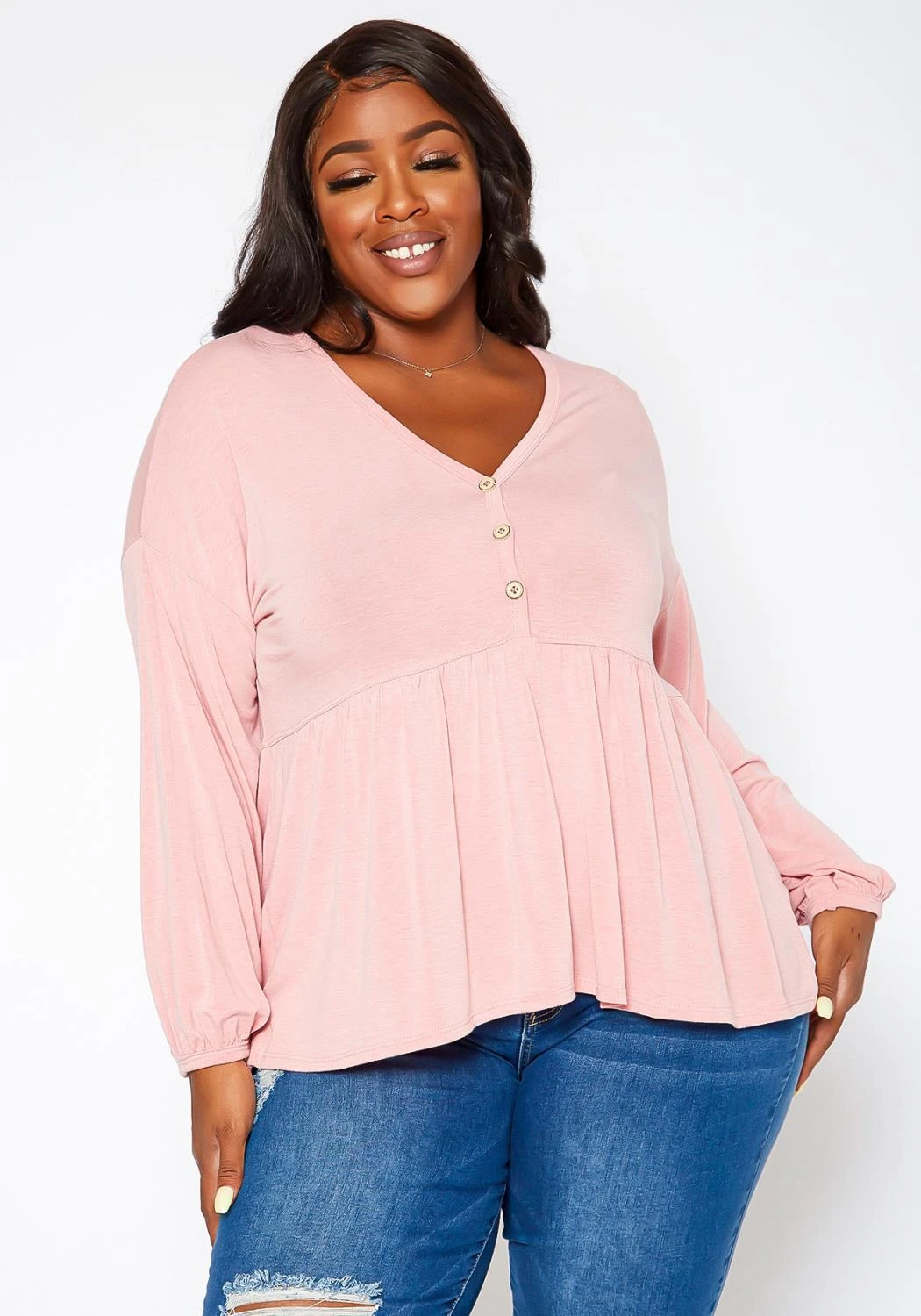 Asoph Plus Size Relaxed Fit Peplum Top 1 Asoph Plus Size Relaxed Fit Peplum Top