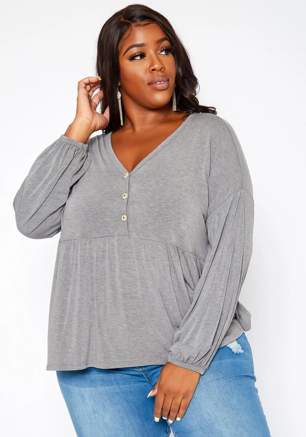 Asoph Plus Size Relaxed Fit Peplum Top 2 Asoph Plus Size Relaxed Fit Peplum Top - Image 2