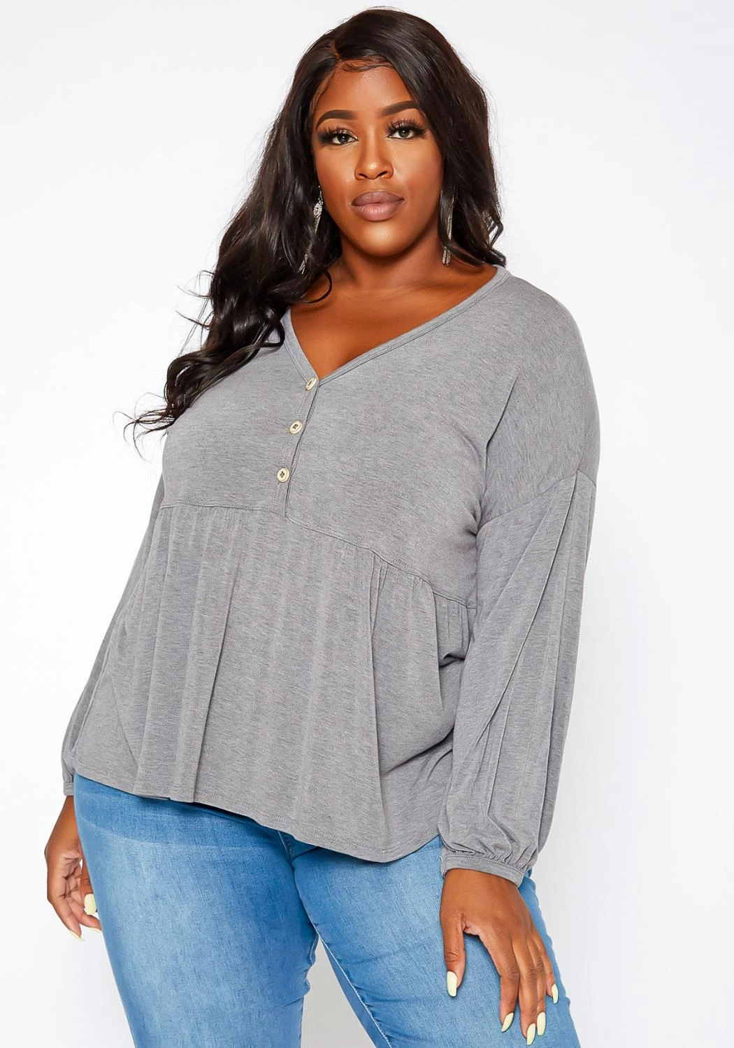 Asoph Plus Size Relaxed Fit Peplum Top 1 Asoph Plus Size Relaxed Fit Peplum Top