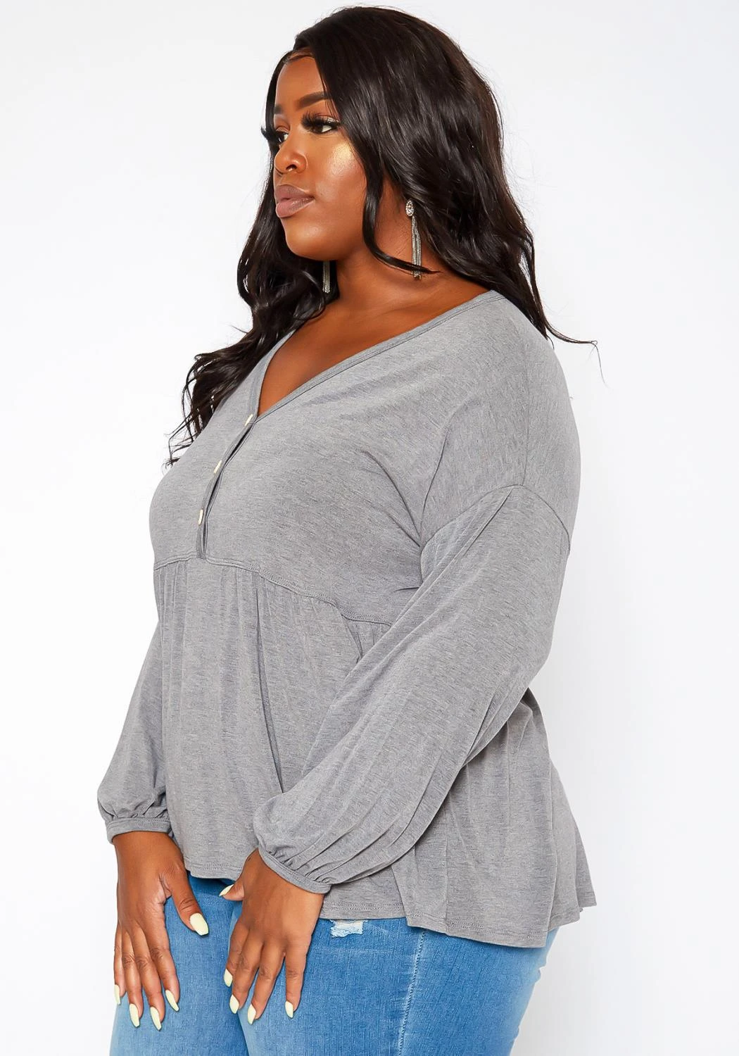 Asoph Plus Size Relaxed Fit Peplum Top 3 Asoph Plus Size Relaxed Fit Peplum Top - Image 3